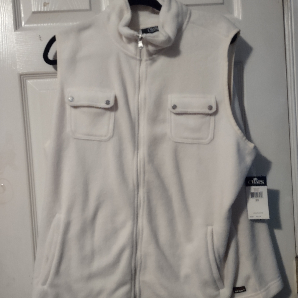 Chaps White Fleece Vest